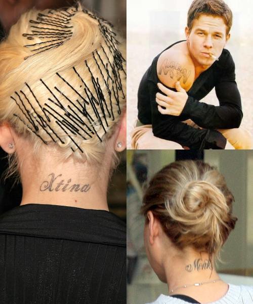 Christina Aguilera, Mark Wahlber, Sophie Monk si tatuajele lor.