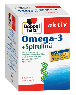 Un laborator de sănătate care se vede la microscop: Omega 3 + spirulina