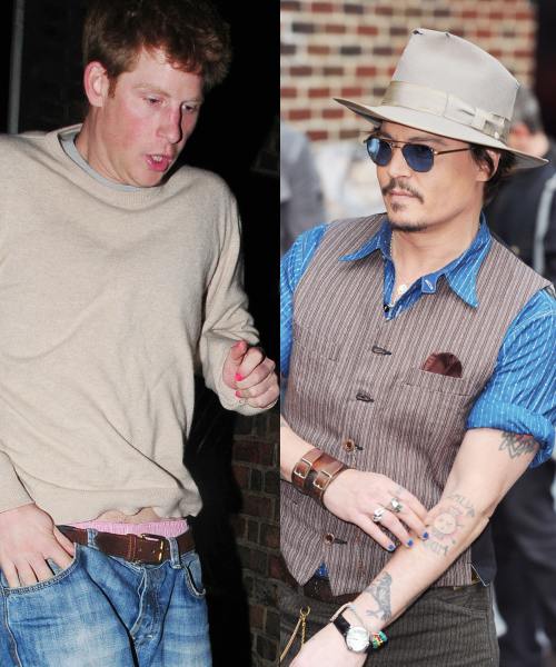 Printul Harry, Johnny Depp poarta oja colorata