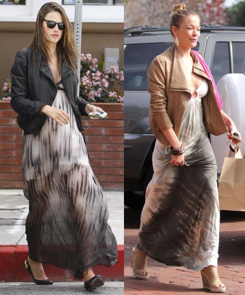 Alessandra Ambrosio, LeAnn Rimes poarta jacheta de piele cu fusta lunga