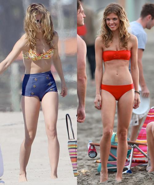Poze: 3 costume de baie retro purtate de AnnLynne McCord. Îţi plac?