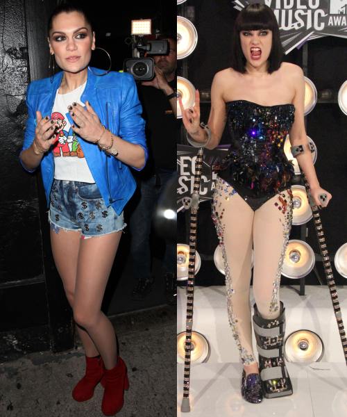 Jessie J, ţinută stilată cu pantaloni scurţi