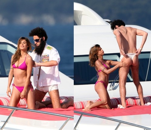 Cannes 2012: Sacha Baron Cohen a aruncat-o peste bord pe Elisabetta Canalis!