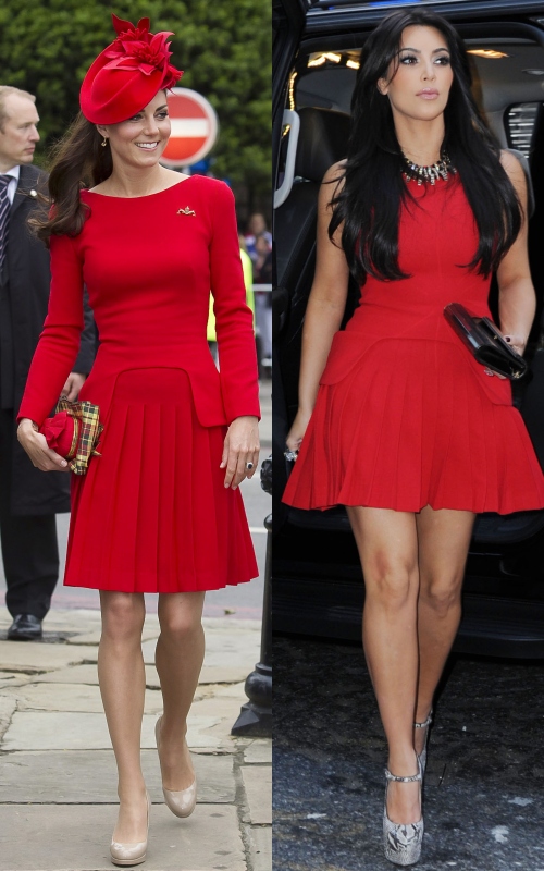 Wow! Ducesa Kate şi Kim Kardashian în rochii aproape identice. Ce surpriză!