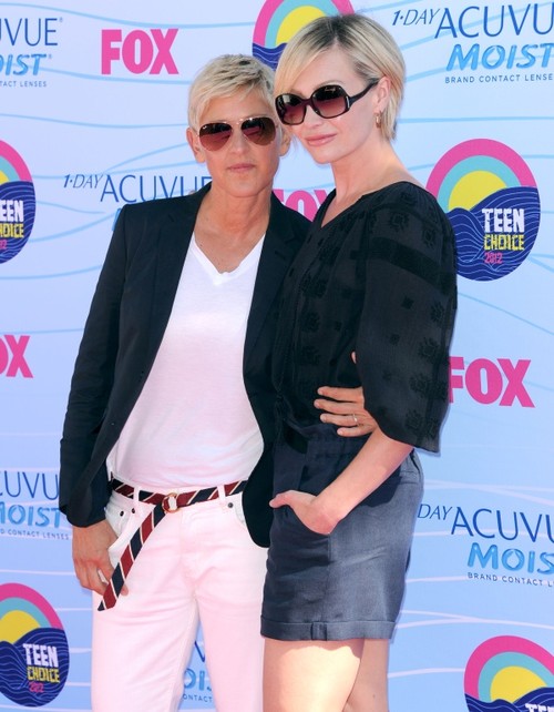 Foto: Ellen DeGeneres şi Portia de Rossi - un cuplu la modă pe covorul roz