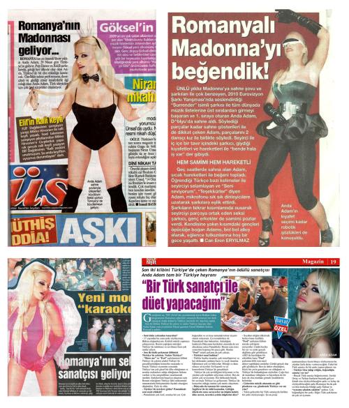 Anda Adam, ţinute  extravagante în Turcia