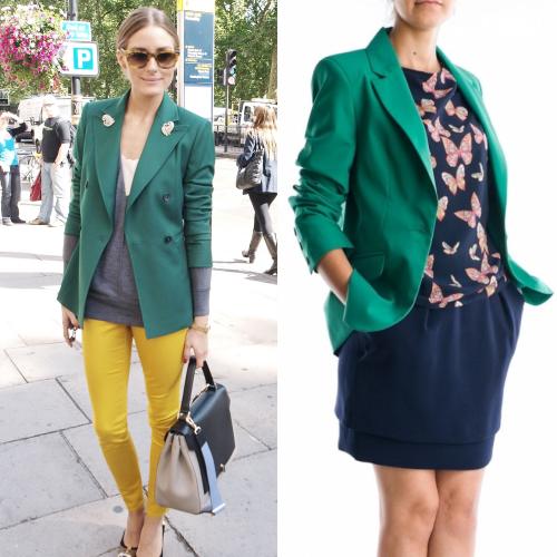 Olivia Palermo poartă sacou verde
