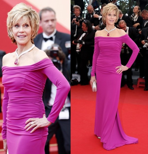Foto: Wow! Jane Fonda arată uimitor în două rochii de gală, la Cannes