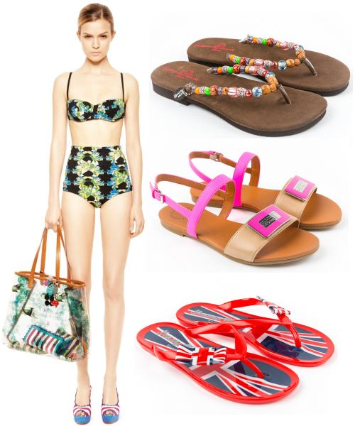 Costum de baie M Missoni, flip-flops Banana Moon, sandale Marc Jacobs