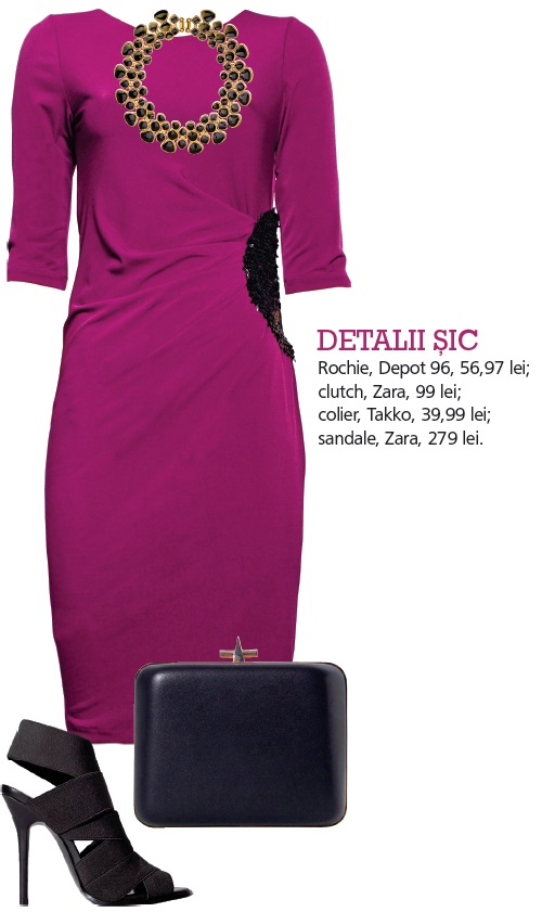 3 ţinute în mov şi negru