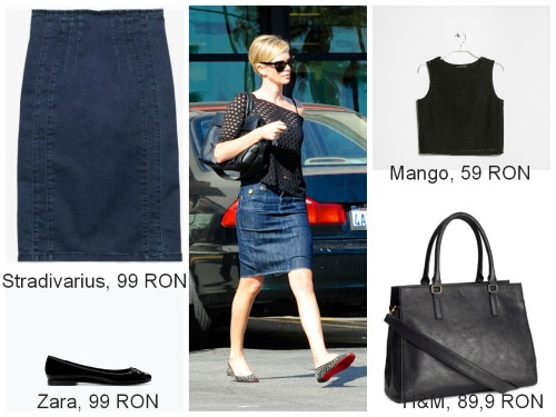 Cum să porți fusta creion din denim. Inspiră-te de la vedete!