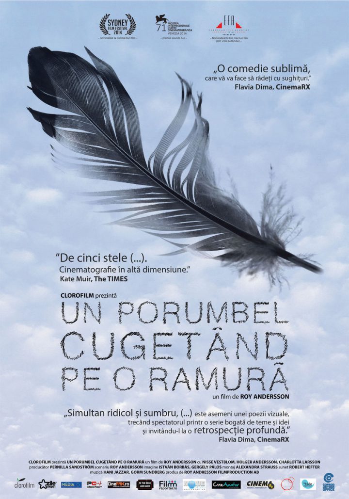 afis Un porumbel cugetand pe o ramura