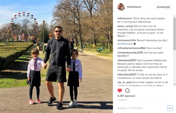 Mihai Morar la plimbare în parc