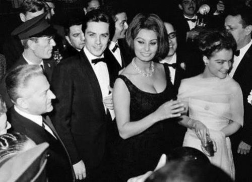 Alait Delon alaturi de Sophia Loren, Festivalul de la Cannes, 1962