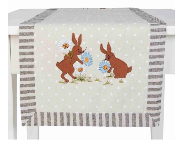 Decorațiune de Paște-napron cu imprimeu doi iepurași
