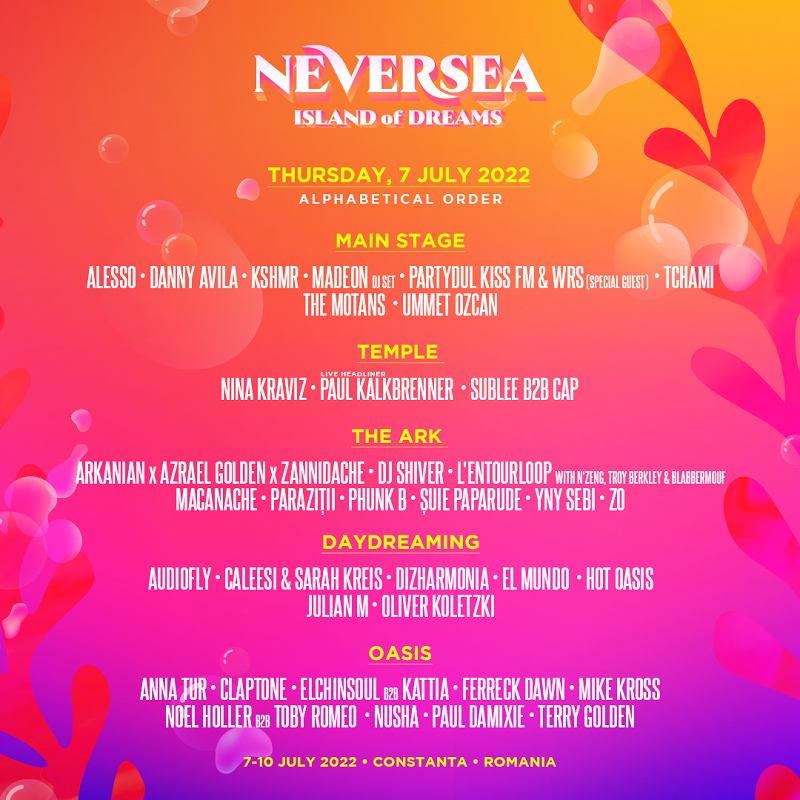 Programul pe zile la Neversea 2022. Vezi în ce zile cântă artiștii tăi preferați