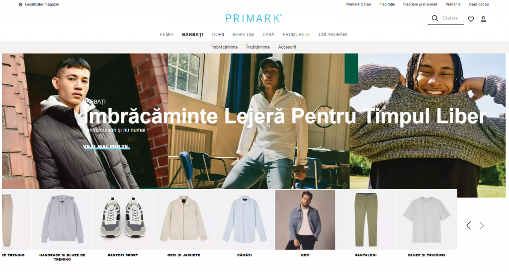 Primark lansează un nou website de prezentare în România