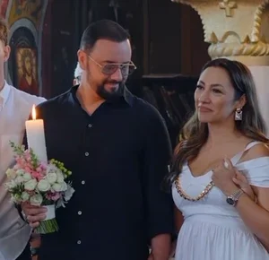 Andra și Cătălin Măruță și-au reînnoit jurămintele, la 18 ani de căsătorie. După biserică, au făcut mare chef cu toți colegii din showbiz