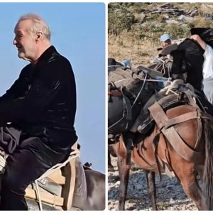Gigi Becali, călare pe măgar. Imaginile care au devenit virale. Cât a plătit ca să ajungă primul la Muntele Athos